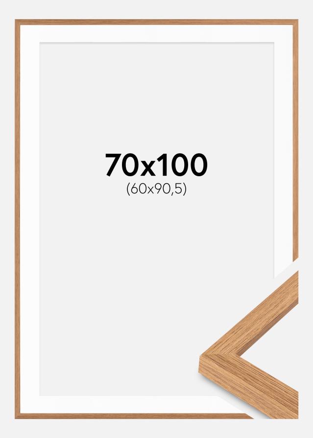 Rahmen Modern Teak 70x100 cm - Passepartout Weiß 61x91,5 cm