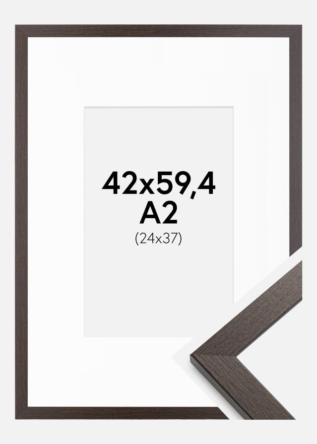 Rahmen Stilren Wenge 42x59,4 cm - Passepartout Weiß 25x38 cm