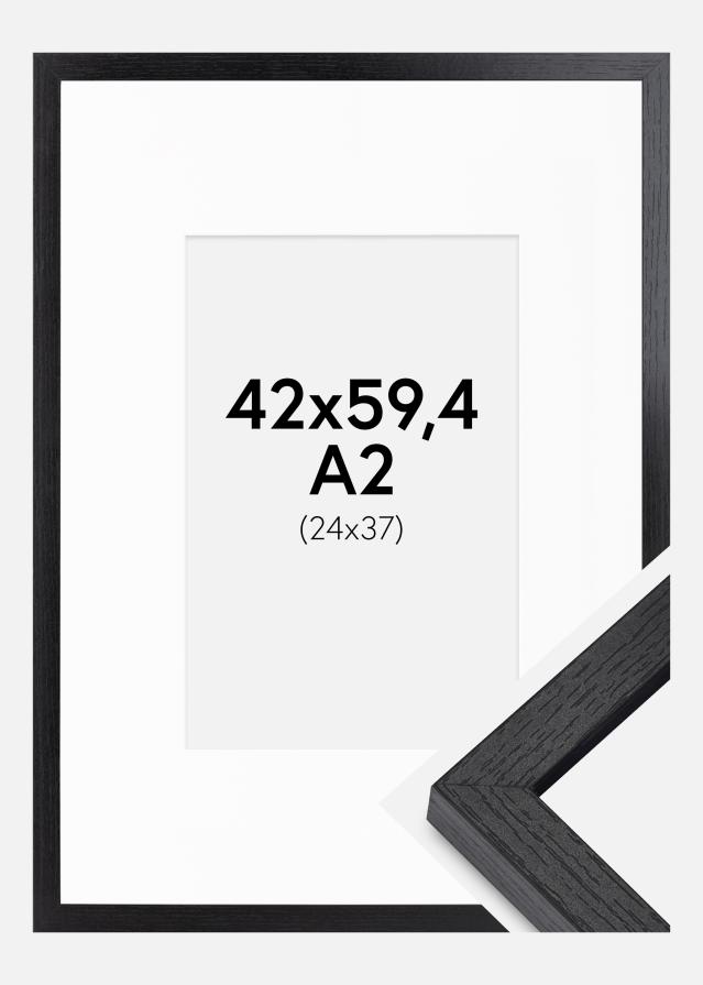 BGA Kastenrahmen Schwarz 42x59,4 cm - Passepartout Weiß 25x38 cm