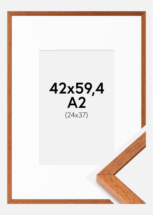 Rahmen Ares Kirsche 42x59,4 cm - Passepartout Weiß 25x38 cm