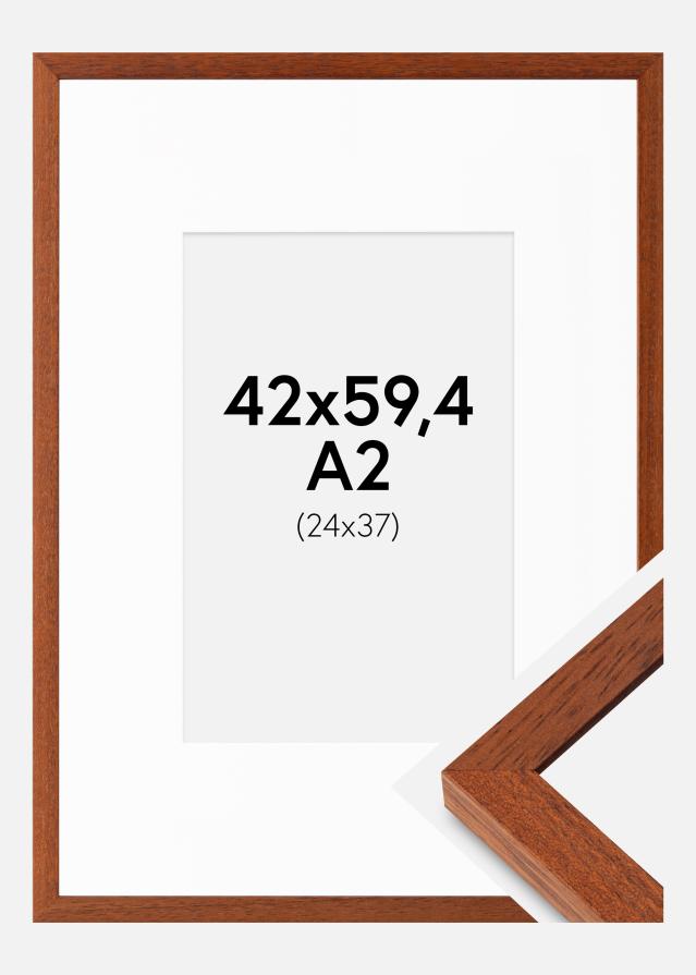 Rahmen Hermes Kirsche 42x59,4 cm - Passepartout Weiß 25x38 cm