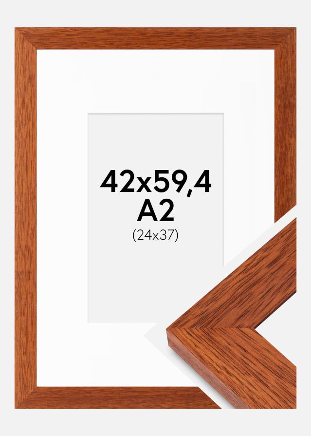 Rahmen Juno Kirsche 42x59,4 cm - Passepartout Weiß 25x38 cm