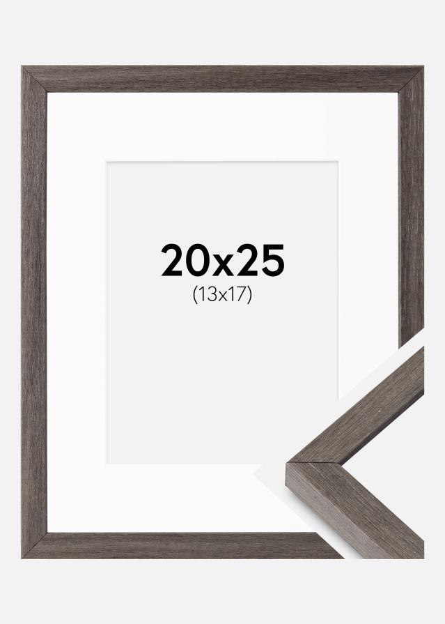 Rahmen Ares grau Eiche 20x25 cm - Passepartout Weiß 14x18 cm