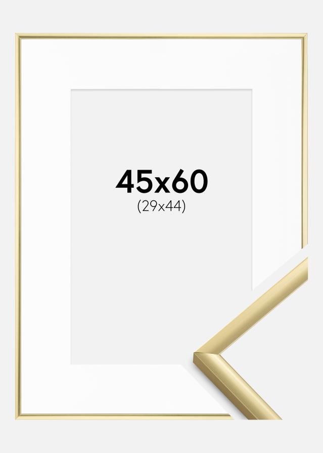 Rahmen New Lifestyle Gold 45x60 cm - Passepartout Weiß 30x45 cm