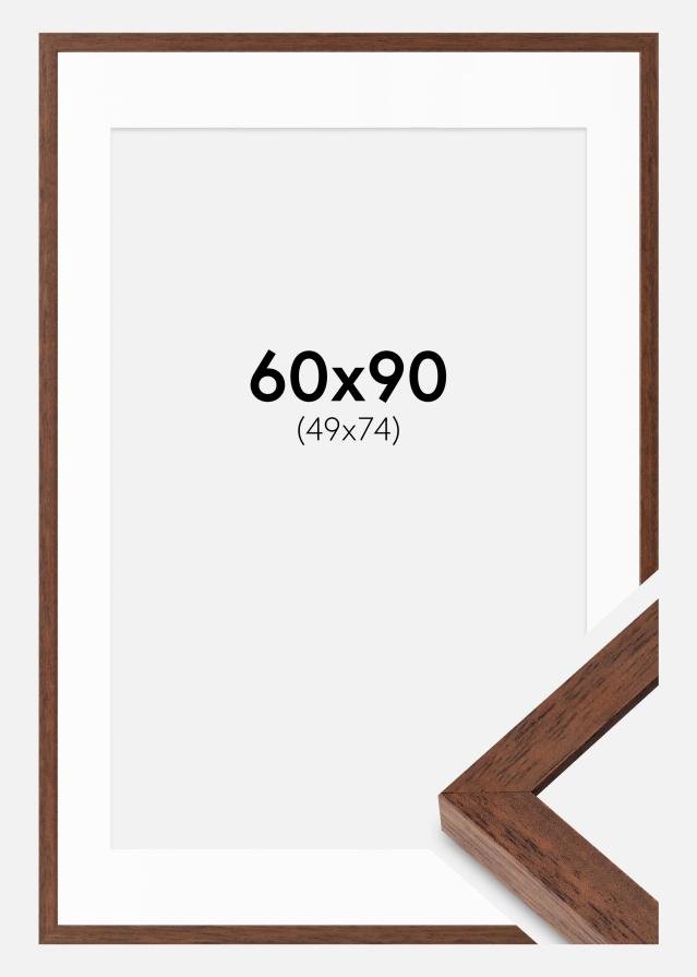 Rahmen Hermes Teak 60x90 cm - Passepartout Weiß 50x75 cm
