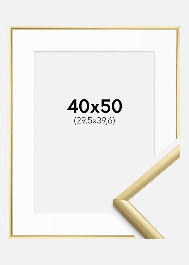 Rahmen New Lifestyle Gold 40x50 cm - Passepartout Weiß 12x16 inches