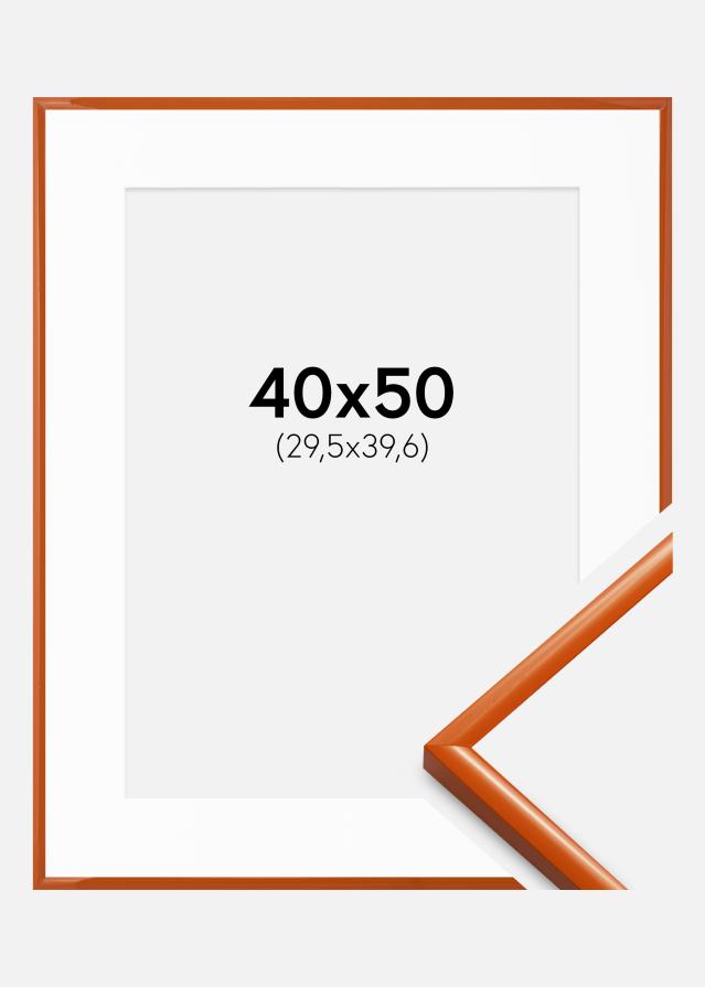 Rahmen New Lifestyle Orange 40x50 cm - Passepartout Weiß 12x16 inches