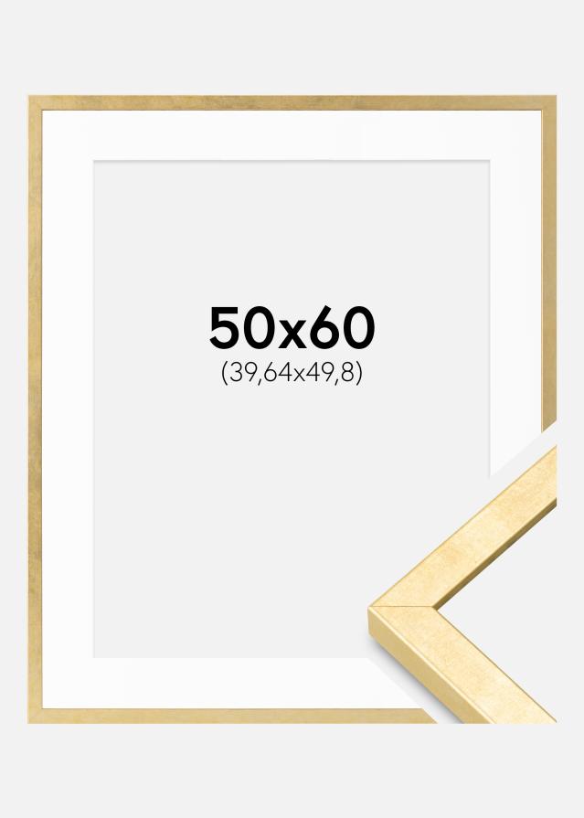 Rahmen Ares Gold 50x60 cm - Passepartout Weiß 16x20 inches