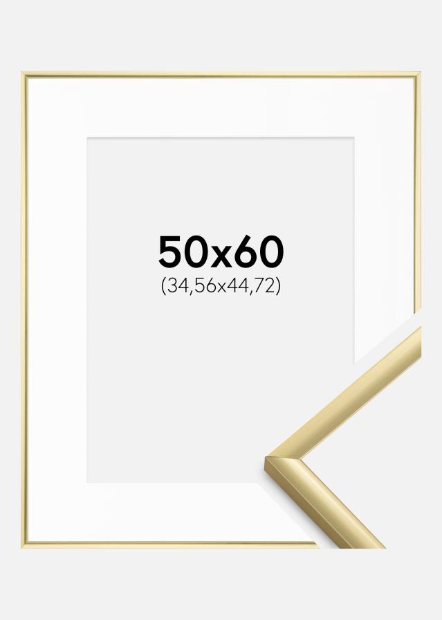 Rahmen New Lifestyle Gold 50x60 cm - Passepartout Weiß 14x18 inches