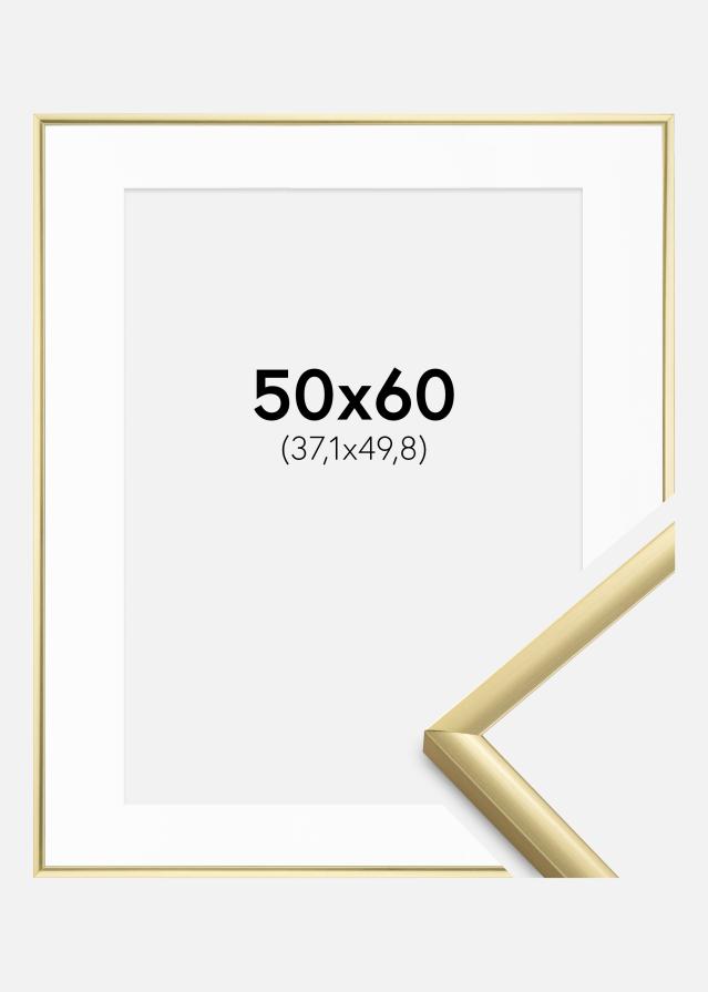 Rahmen New Lifestyle Gold 50x60 cm - Passepartout Weiß 15x20 inches