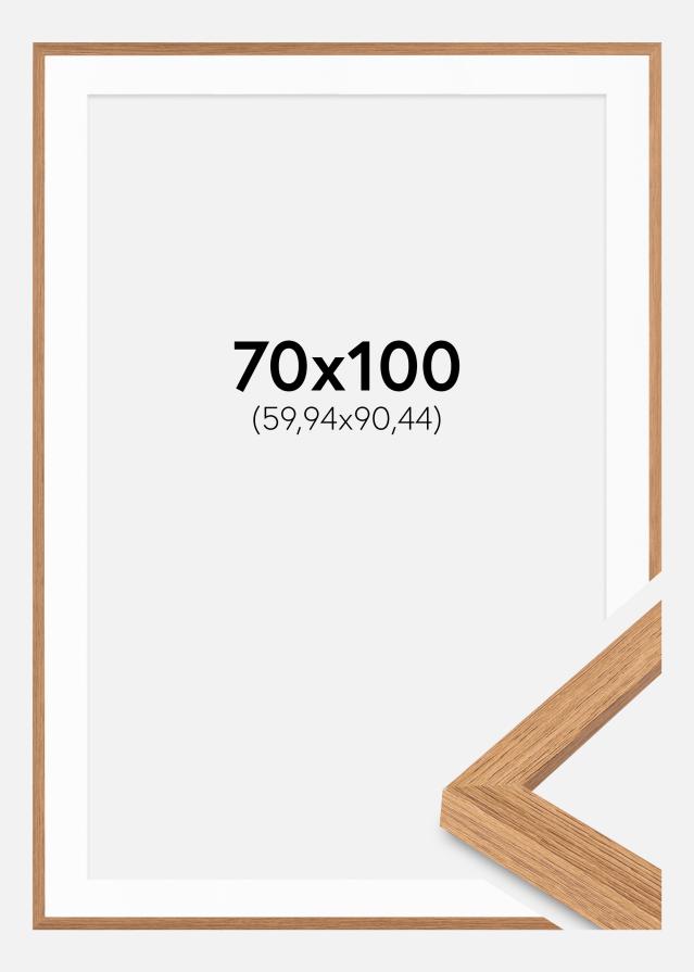 Rahmen Modern Teak 70x100 cm - Passepartout Weiß 24x36 inches