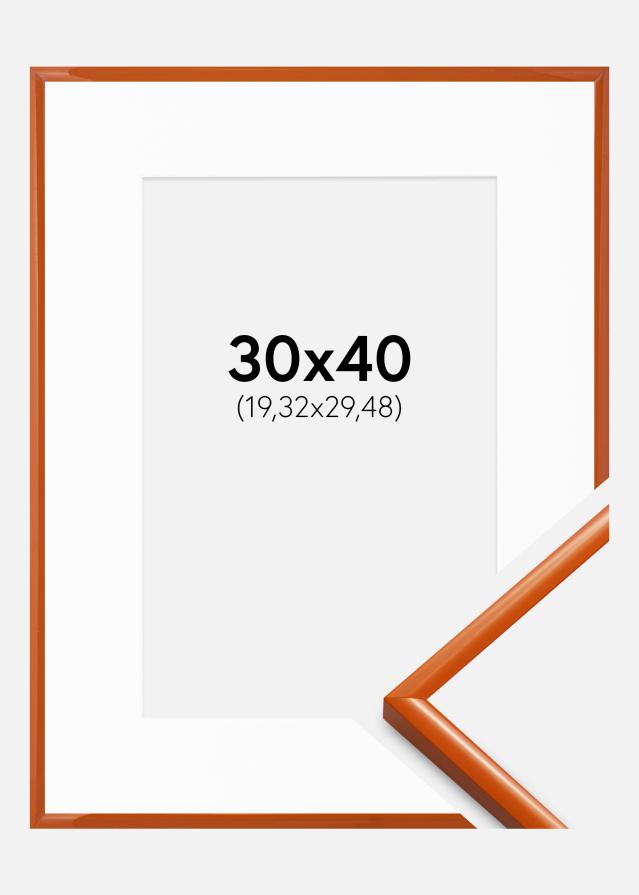 Rahmen New Lifestyle Orange 30x40 cm - Passepartout Weiß 8x12 inches