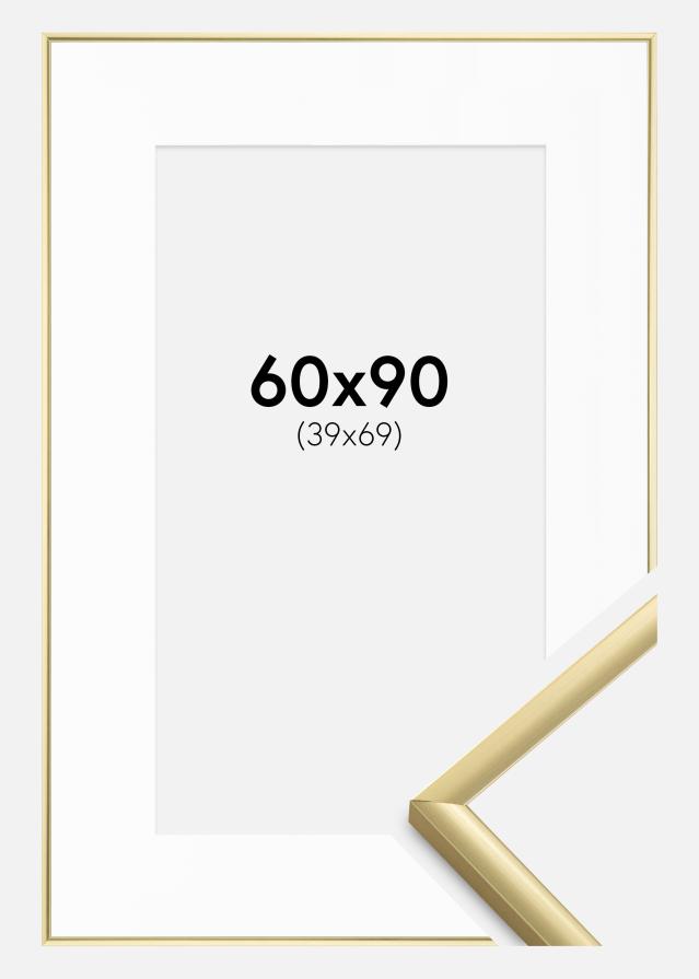 Rahmen New Lifestyle Gold 60x90 cm - Passepartout Weiß 40x70 cm