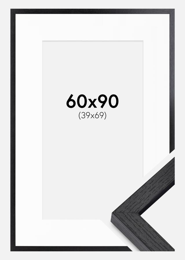 BGA Kastenrahmen Schwarz 60x90 cm - Passepartout Weiß 40x70 cm