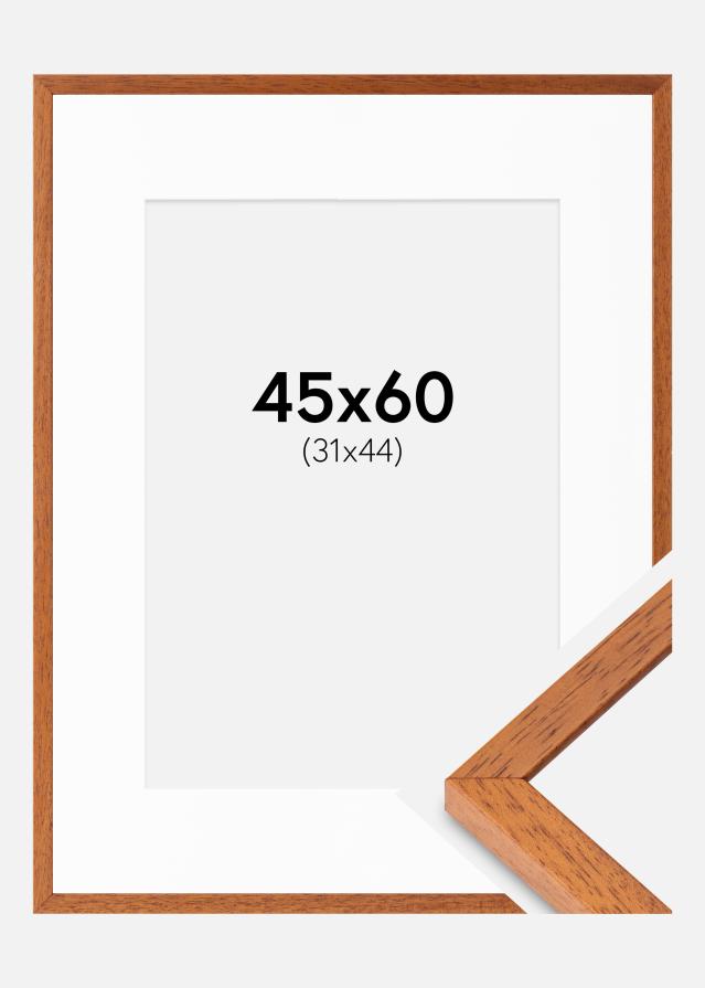 Rahmen Ares Kirsche 45x60 cm - Passepartout Weiß 32x45 cm