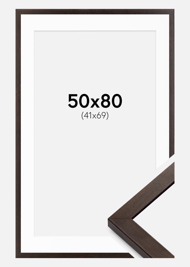 Rahmen Selection Walnuss 50x80 cm - Passepartout Weiß 42x70 cm