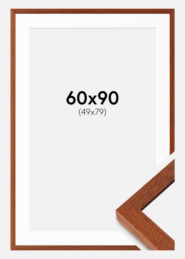 Rahmen Hermes Kirsche 60x90 cm - Passepartout Weiß 50x80 cm