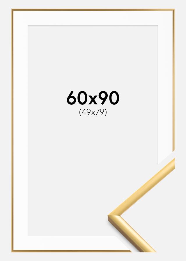 Rahmen New Lifestyle Gold 60x90 cm - Passepartout Weiß 50x80 cm