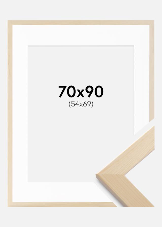Rahmen Trendline Natur 70x90 cm - Passepartout Weiß 55x70 cm