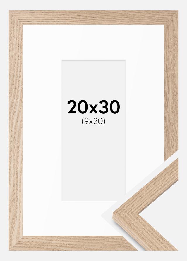 Rahmen BGA Classic Eiche 20x30 cm - Passepartout Weiß 10x21 cm