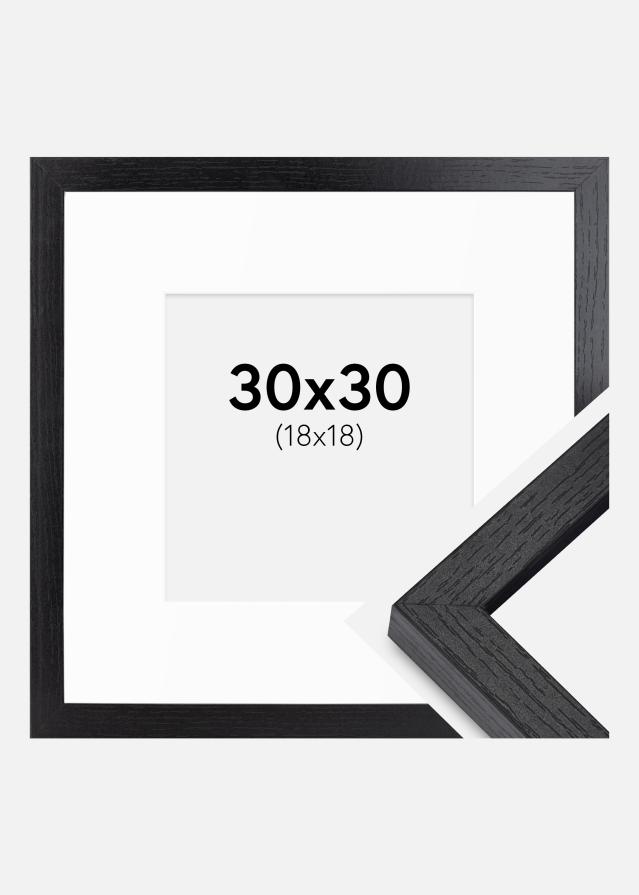 BGA Kastenrahmen Schwarz 30x30 cm - Passepartout Weiß 19x19 cm