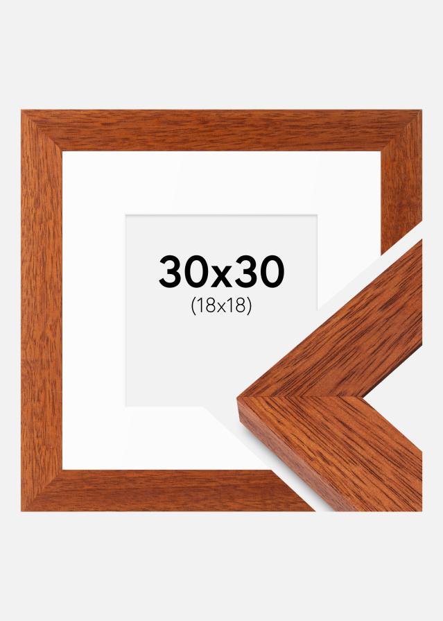 Rahmen Juno Kirsche 30x30 cm - Passepartout Weiß 19x19 cm