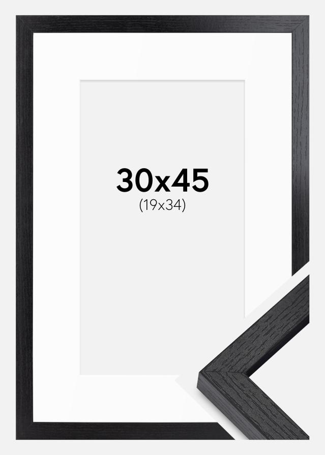 BGA Kastenrahmen Schwarz 30x45 cm - Passepartout Weiß 20x35 cm