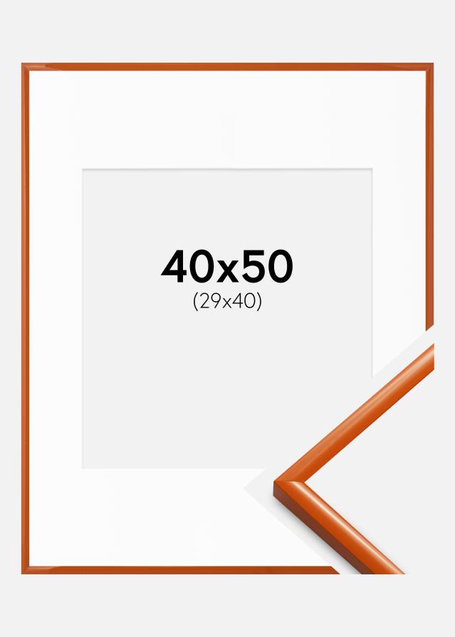 Rahmen New Lifestyle Orange 40x50 cm - Passepartout Weiß 30x41 cm