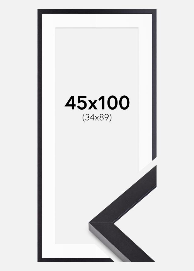 Rahmen Selection Schwarz 45x100 cm - Passepartout Weiß 35x90 cm