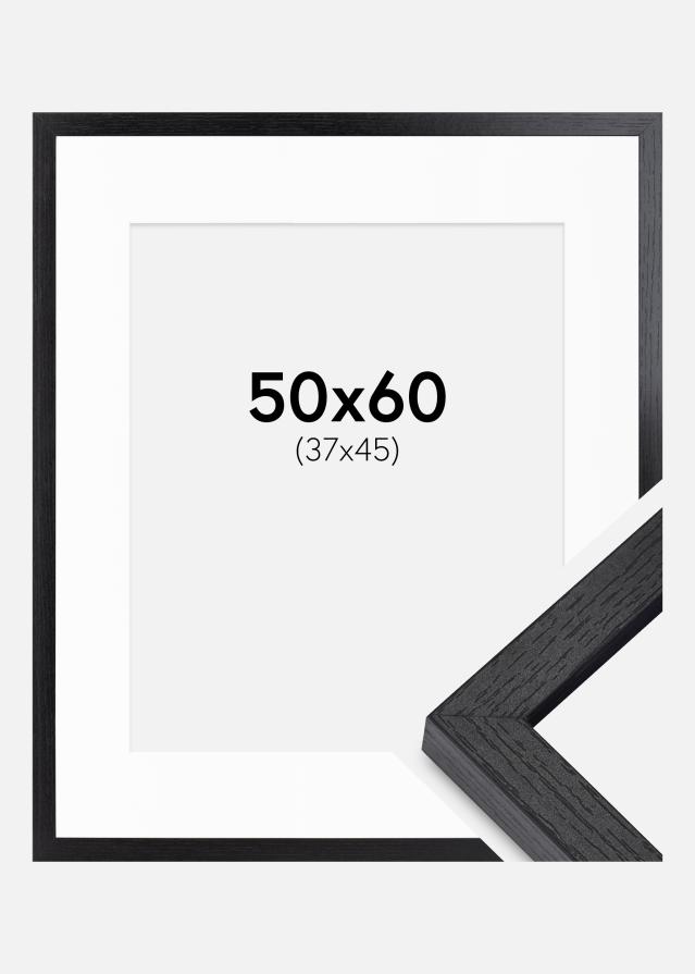 BGA Kastenrahmen Schwarz 50x60 cm - Passepartout Weiß 38x46 cm