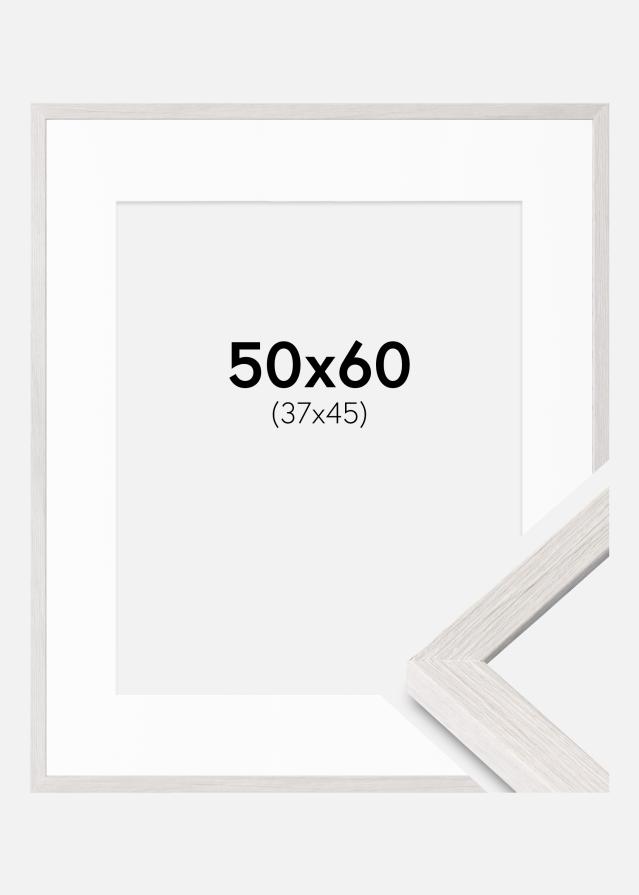 Rahmen Ares Weiß Eiche 50x60 cm - Passepartout Weiß 38x46 cm