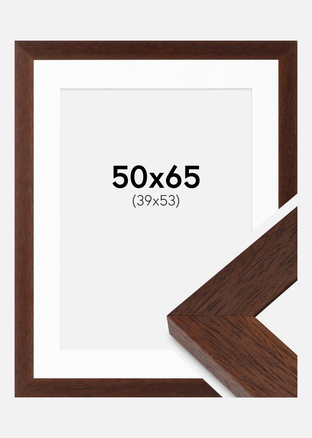 Rahmen Juno Teak 50x65 cm - Passepartout Weiß 40x54 cm