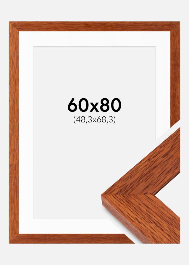 Rahmen Juno Kirsche 60x80 cm - Passepartout Weiß 49,3x69,3 cm