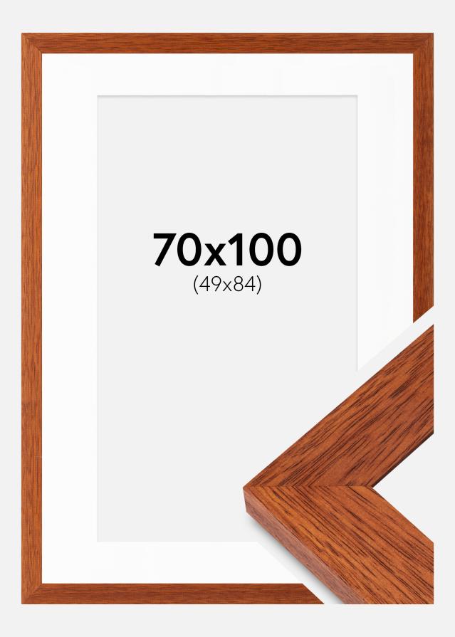 Rahmen Juno Kirsche 70x100 cm - Passepartout Weiß 50x85 cm