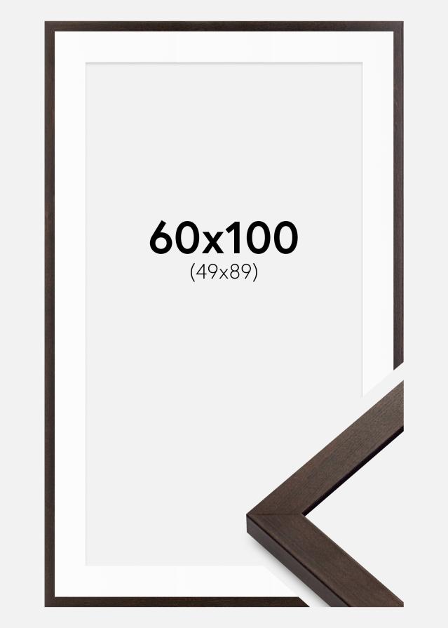Rahmen Selection Walnuss 60x100 cm - Passepartout Weiß 50x90 cm