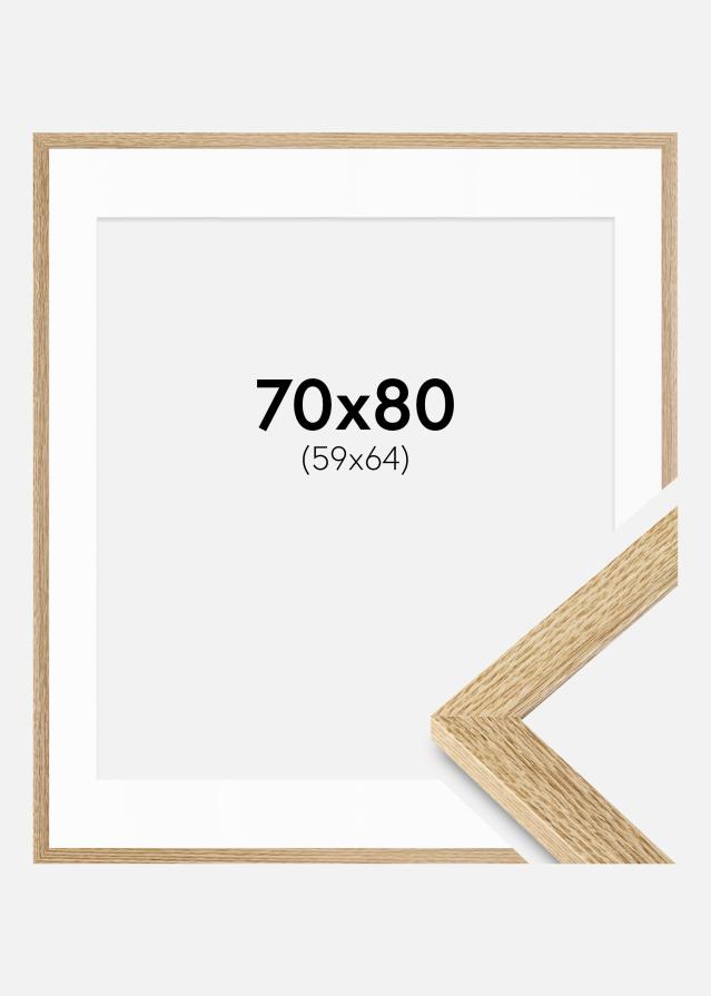 Rahmen Selection Eiche 70x80 cm - Passepartout Weiß 60x65 cm