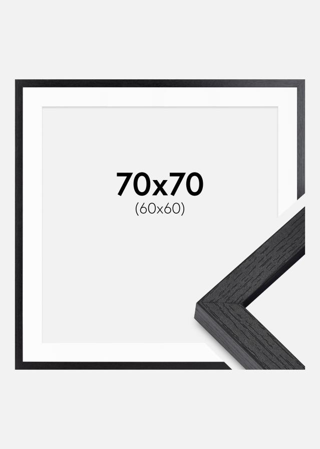 BGA Kastenrahmen Schwarz 70x70 cm - Passepartout Weiß 61x61 cm