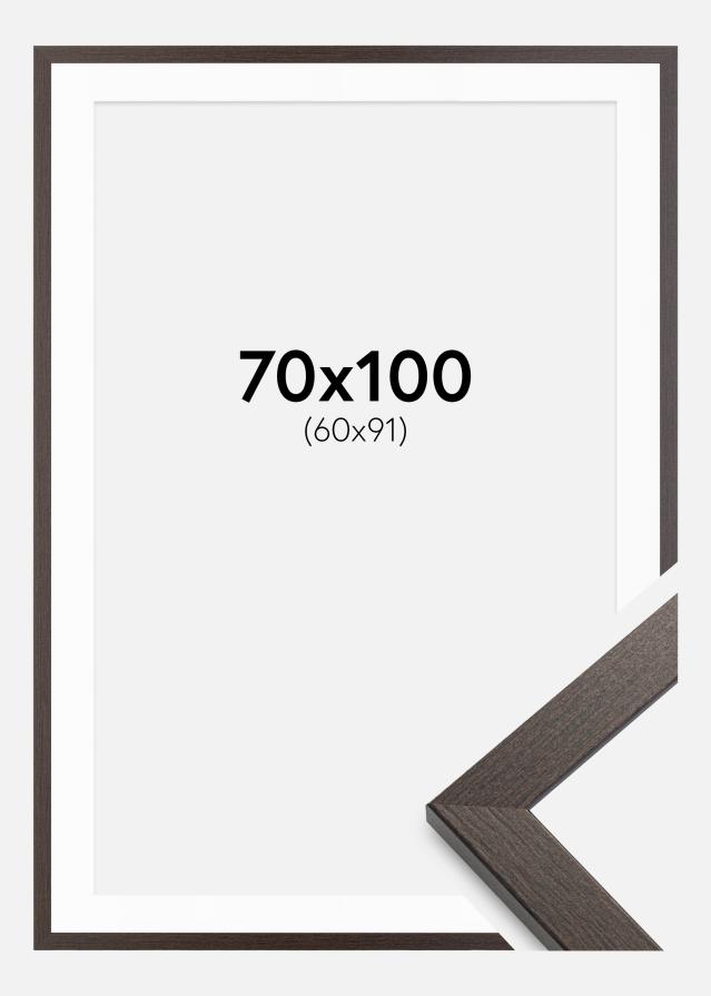 Rahmen Stilren Wenge 70x100 cm - Passepartout Weiß 61x92 cm