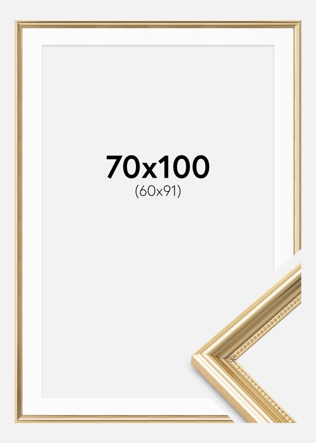 Rahmen Gala Gold 70x100 cm - Passepartout Weiß 61x92 cm