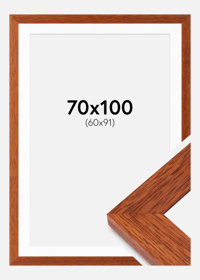 Rahmen Juno Kirsche 70x100 cm - Passepartout Weiß 61x92 cm