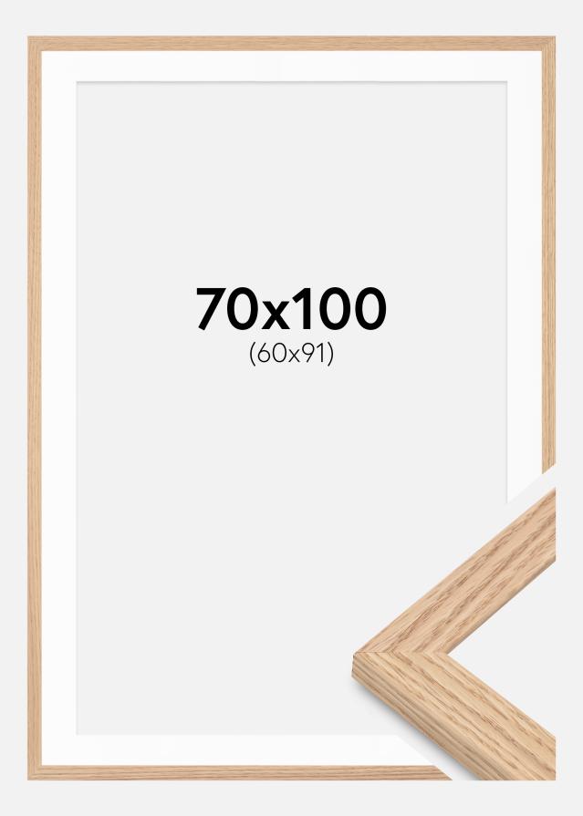 Rahmen Tidlös Massiv Eiche 70x100 cm - Passepartout Weiß 61x92 cm
