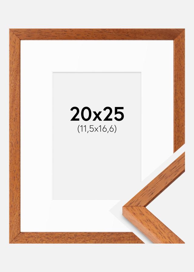 Rahmen Ares Kirsche 20x25 cm - Passepartout Weiß B6 125x176 mm