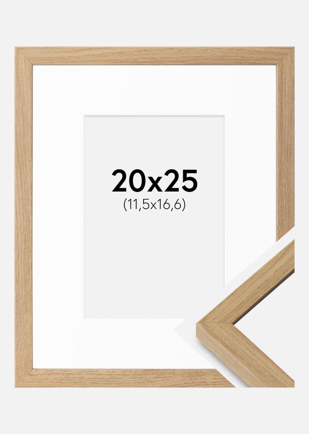 Rahmen Ares natürlich eiche 20x25 cm - Passepartout Weiß B6 125x176 mm