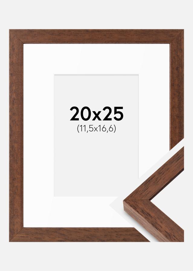 Rahmen Hermes Teak 20x25 cm - Passepartout Weiß B6 125x176 mm