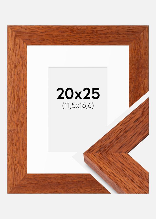 Rahmen Juno Kirsche 20x25 cm - Passepartout Weiß B6 125x176 mm
