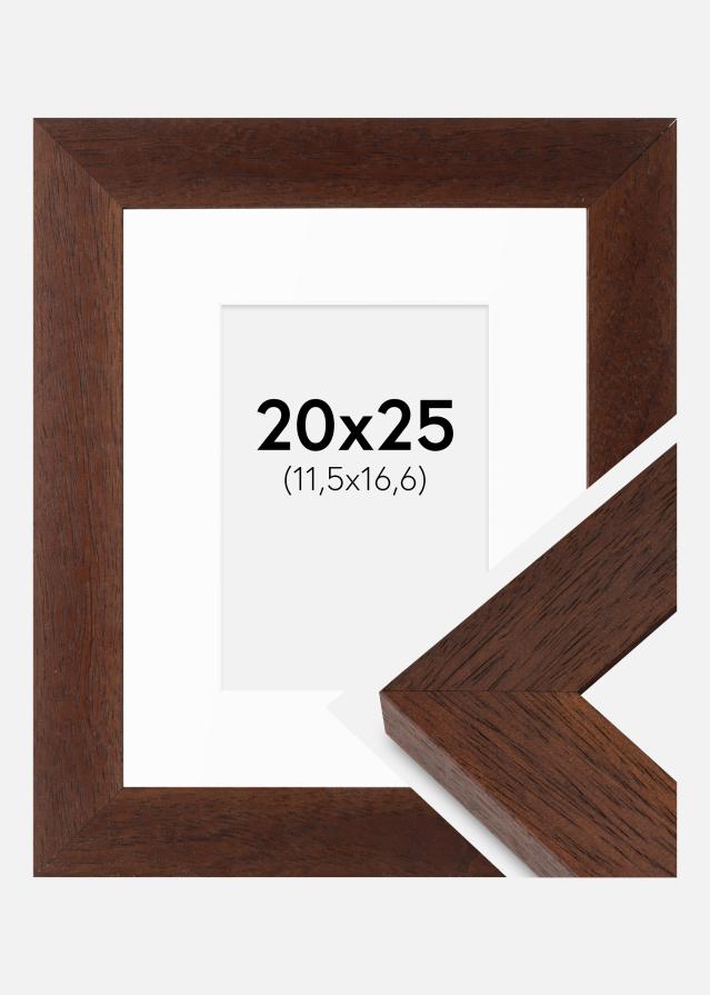 Rahmen Juno Teak 20x25 cm - Passepartout Weiß B6 125x176 mm