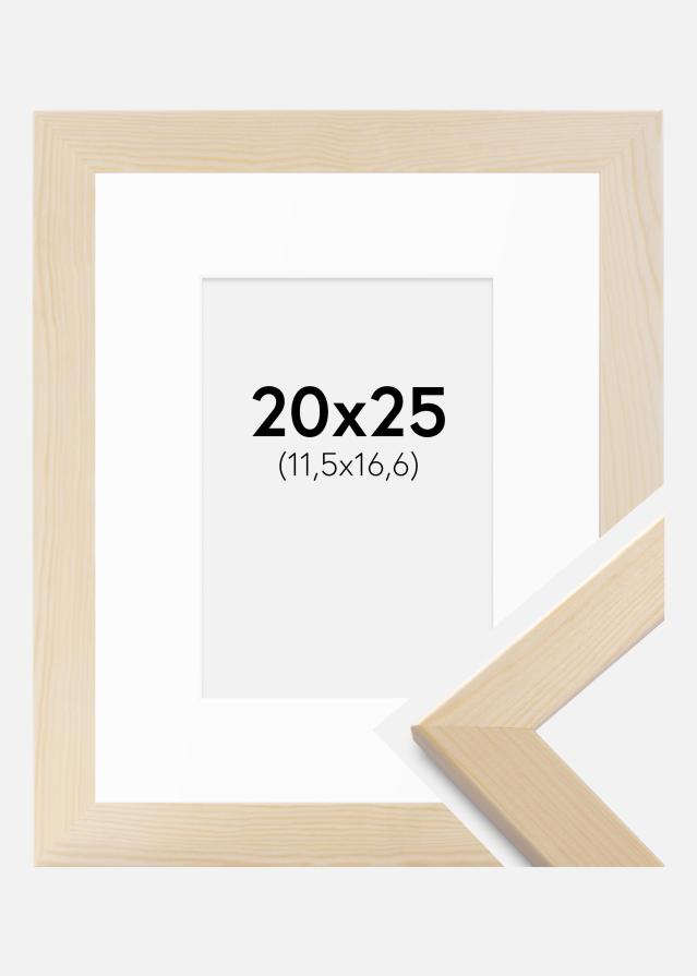 Rahmen Trendline Natur 20x25 cm - Passepartout Weiß B6 125x176 mm
