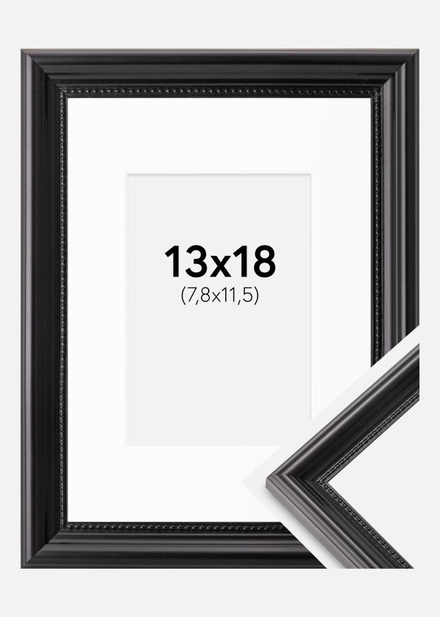 Rahmen Gala Schwarz 13x18 cm - Passepartout Weiß B7 88x125 mm