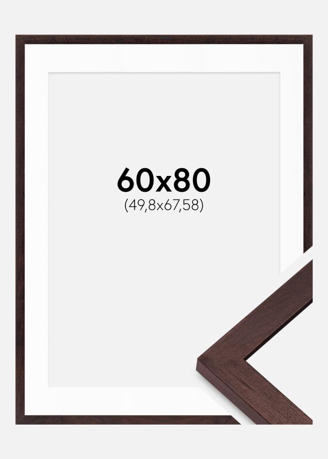 Rahmen BGA Classic Walnuss 60x80 cm - Passepartout Weiß 20x27 inches