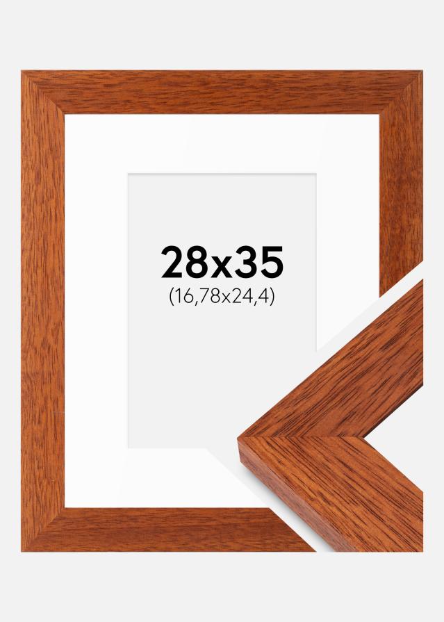Rahmen Juno Kirsche 28x35 cm - Passepartout Weiß 7x10 inches